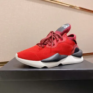 Y-3 Red Black Suede Upper Sculpted Midsole Lifestyle Sneakers