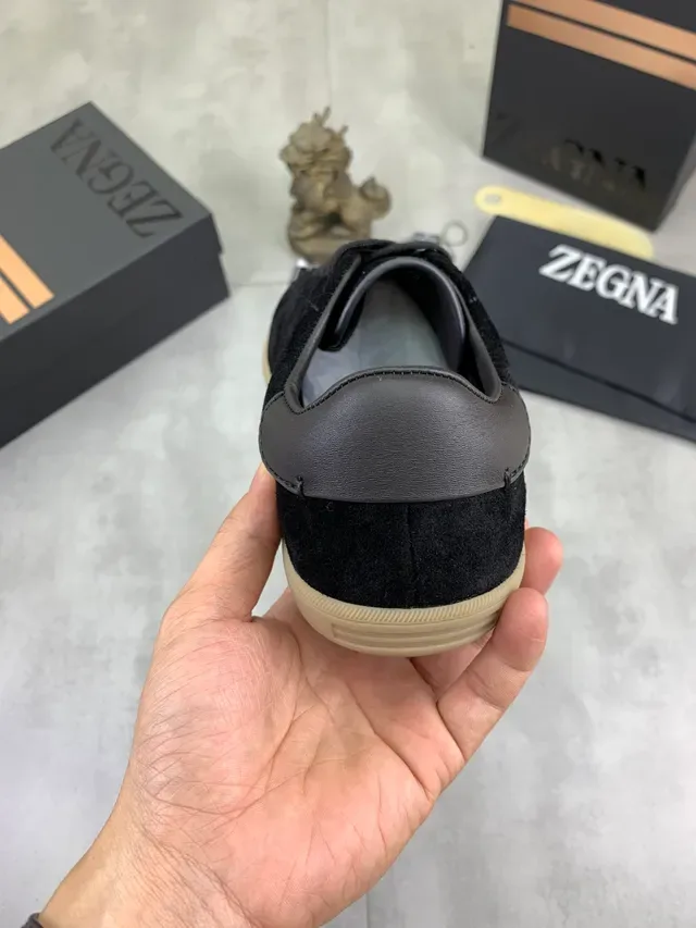 Zegna Black Suede Low-Top Lifestyle Sneaker 3