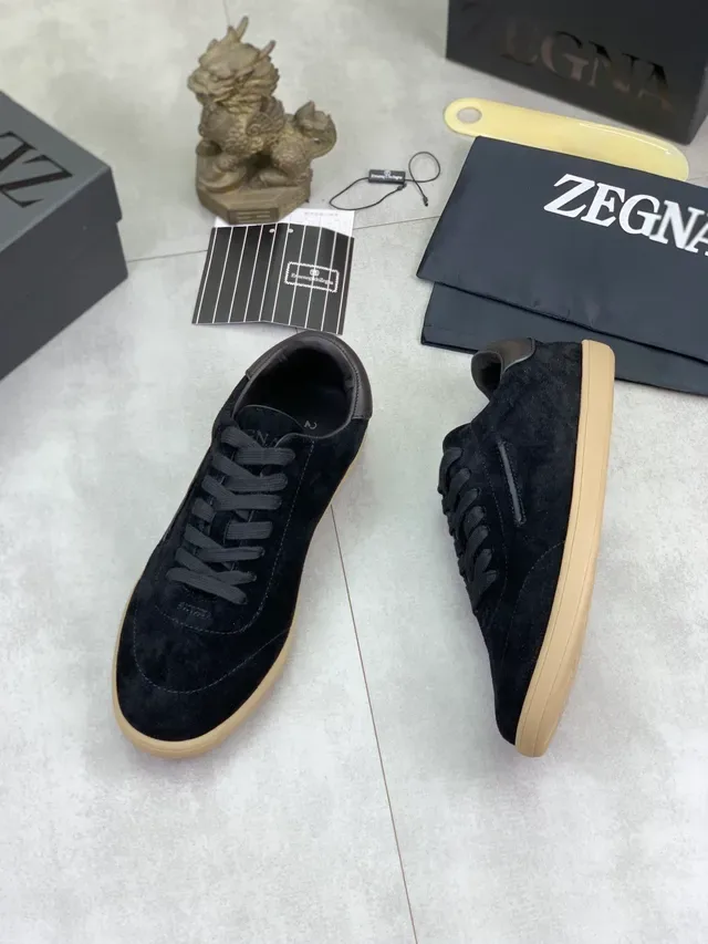 Zegna Black Suede Low-Top Lifestyle Sneaker 5