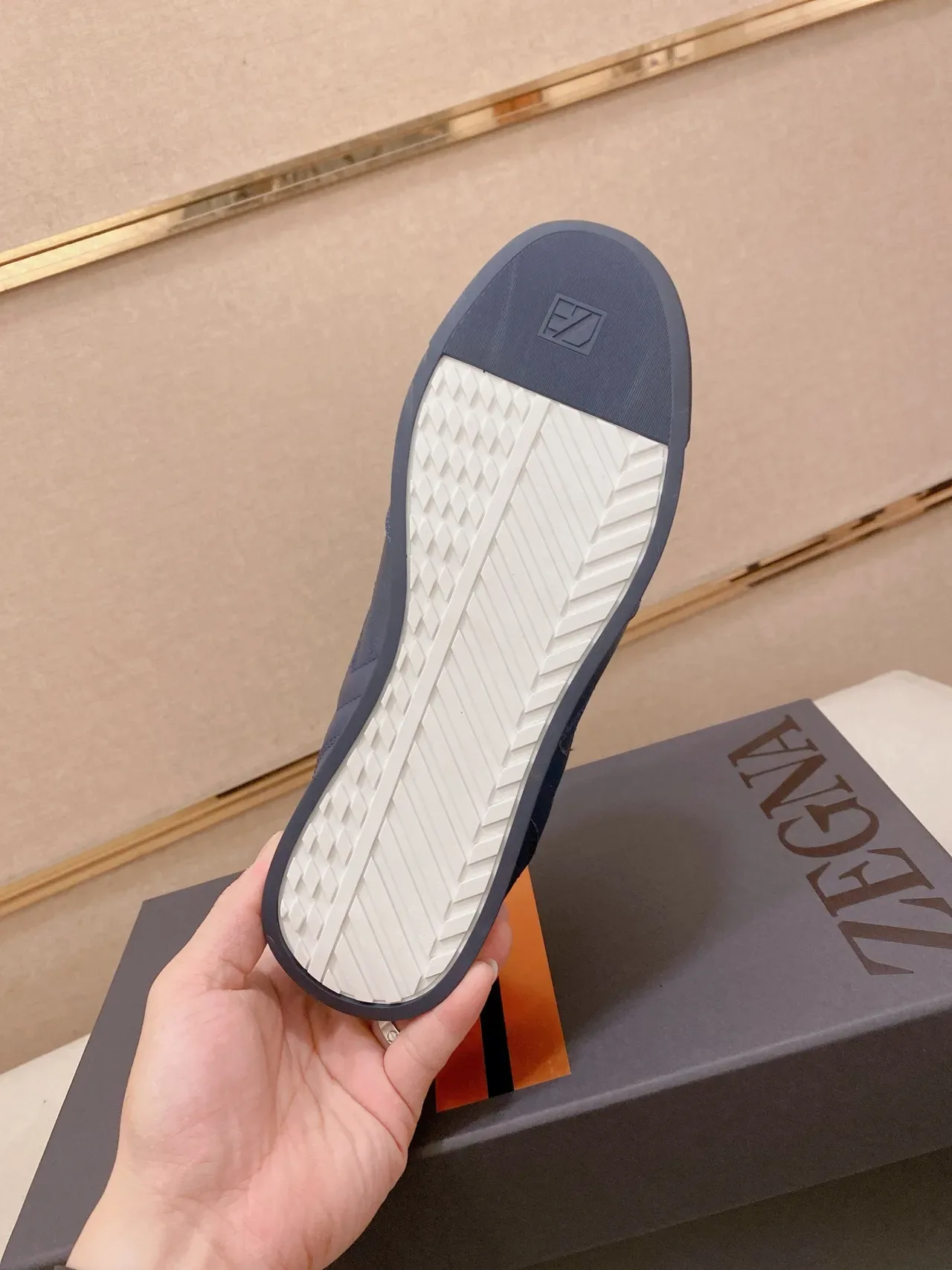 Zegna sneaker lifestyle tênis lifestyle marinho branco painel de couro azul tonal tênis lifestyle 2