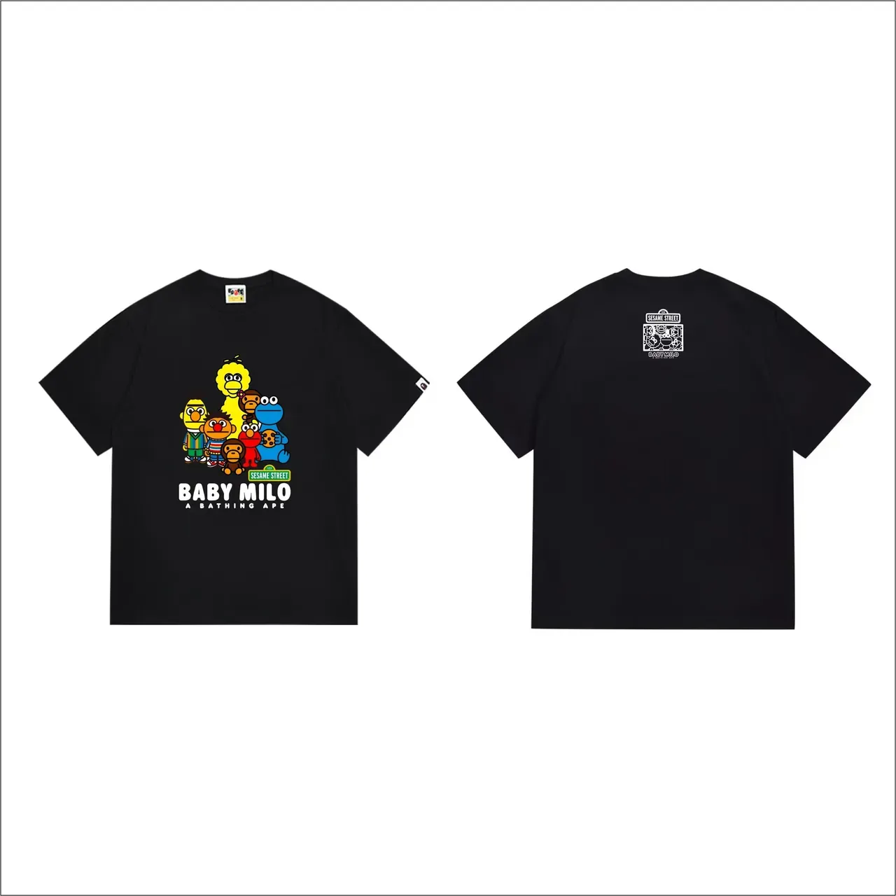 A Bathing Ape Baby Milo Sesame Street Collaboration Black T-Shirt 5
