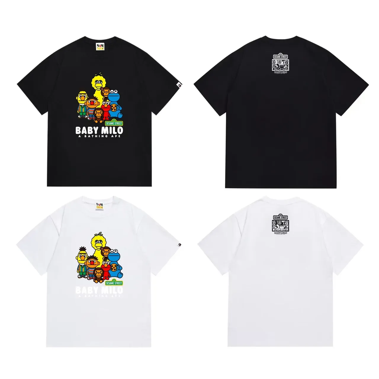 A Bathing Ape Baby Milo Sesame Street Collaboration Black T-Shirt 7