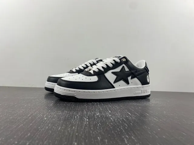 A Bathing Ape BAPE STA Sneakers Lifestyle Noir Blanc Étoile 2