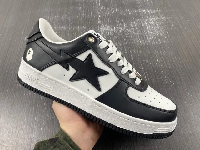 A Bathing Ape BAPE STA Sneakers Lifestyle Noir Blanc Étoile 4