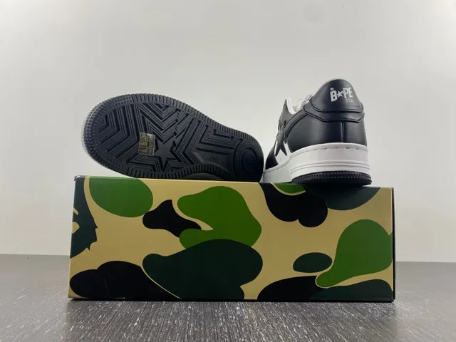 A Bathing Ape BAPE STA Sneakers Lifestyle Noir Blanc Étoile 15