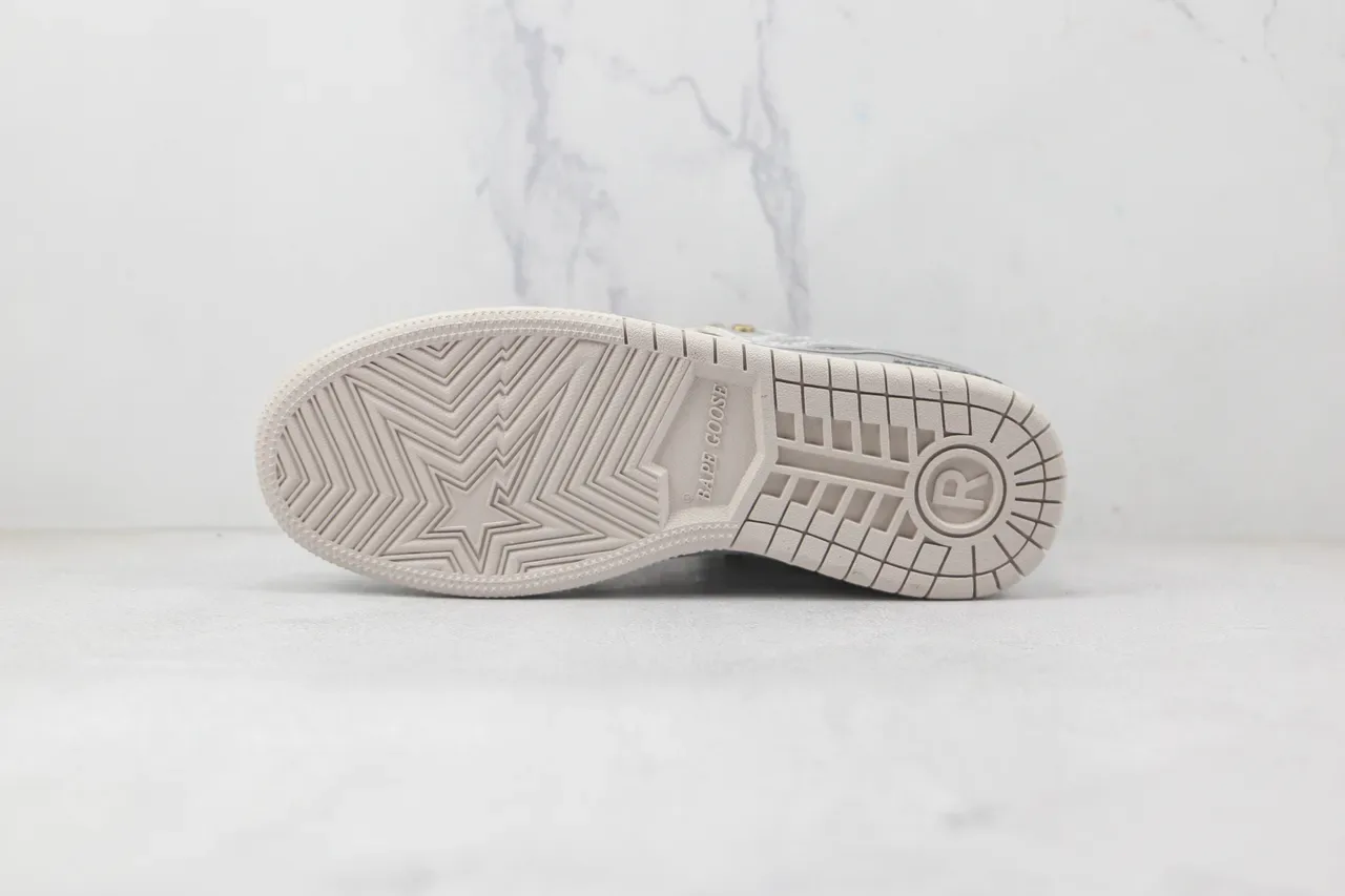 A Bathing Ape BAPE STA Chaussures lifestyle argent métallique avec finitions dorées 8