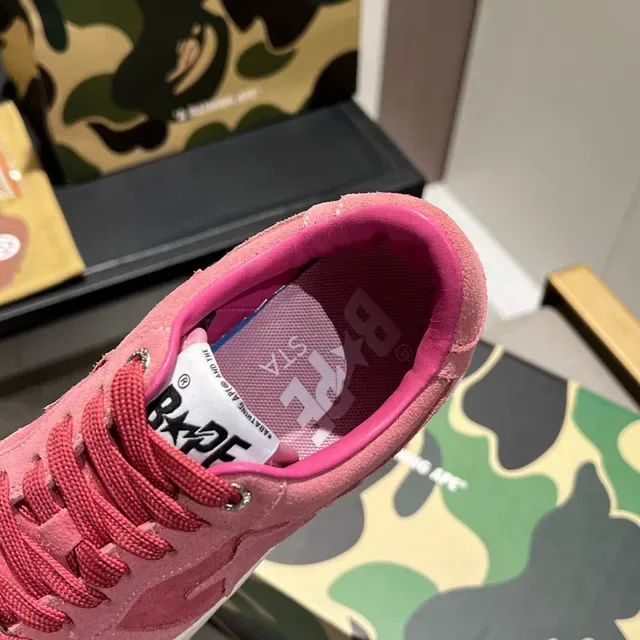 A Bathing Ape BAPE STA Tênis Lifestyle de Camurça Rosa 2