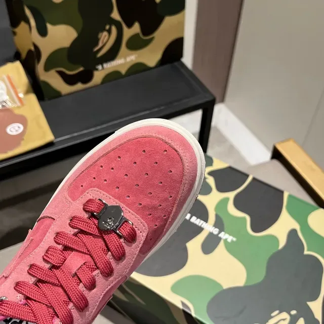 A Bathing Ape BAPE STA Tênis Lifestyle de Camurça Rosa 5