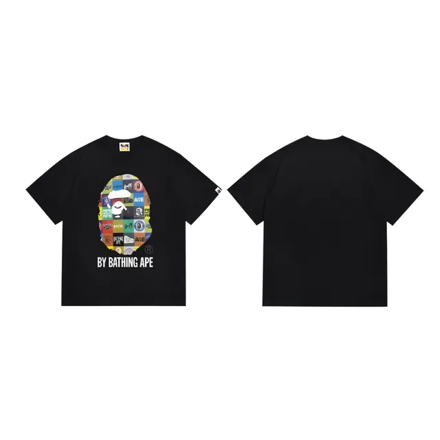 A Bathing Ape Multi Logo Ape Head Graphic Black T-Shirt 3