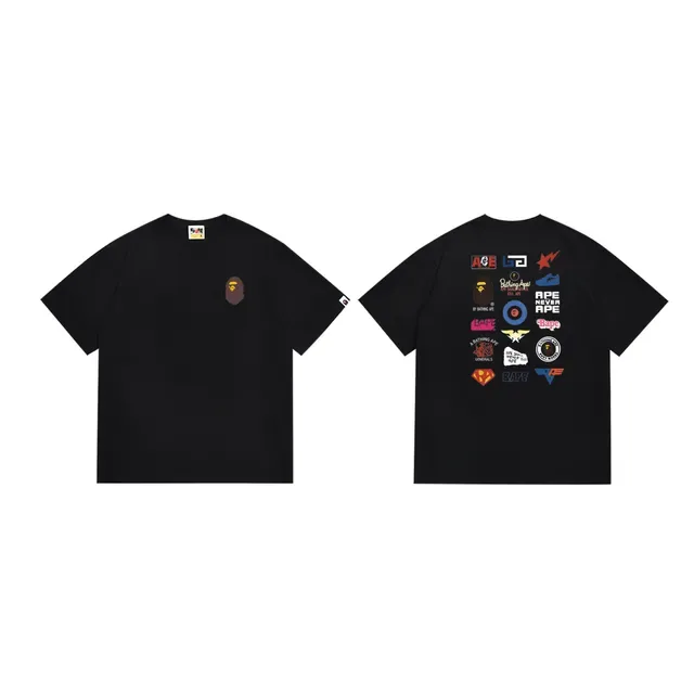 A Bathing Ape Multi-Logo Graphic Black T-Shirt 3