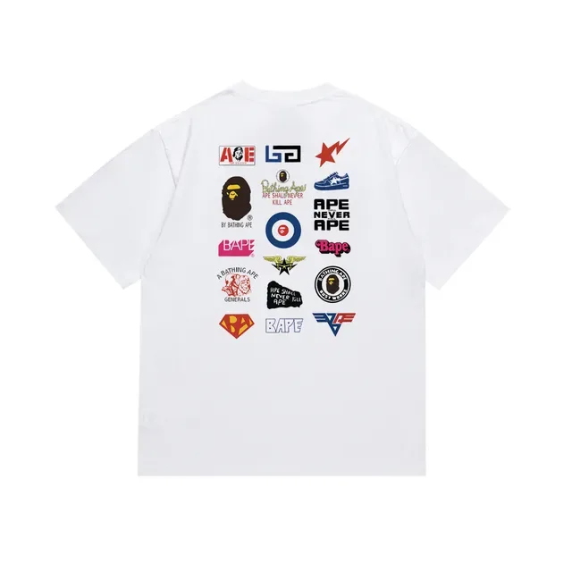 A Bathing Ape Multi-Logo Graphic Black T-Shirt 5