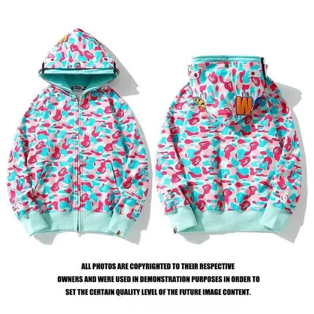 A Bathing Ape Multicolor Blue Full-Zip ABC Camo Print Hoodie 1