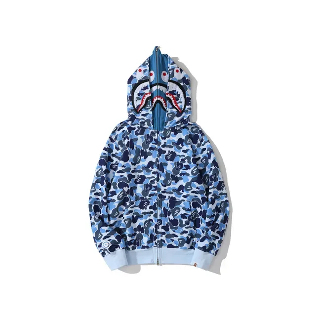 A Bathing Ape Shark Blue Multicolor ABC Camo Print Hood Hoodie 2