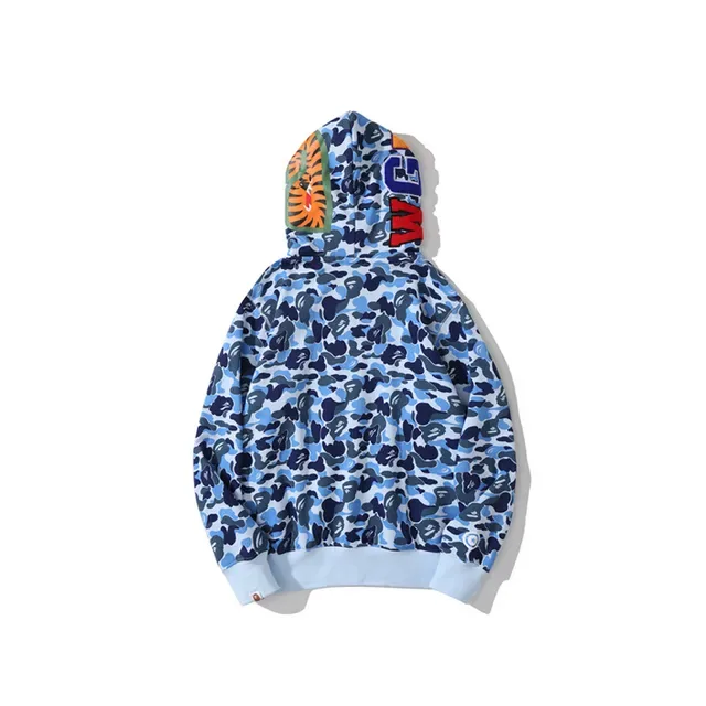 A Bathing Ape Shark Blue Multicolor ABC Camo Print Hood Hoodie 5