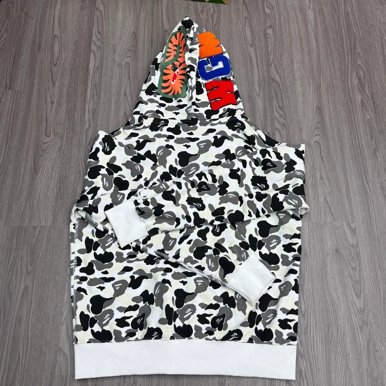 A Bathing Ape Shark Hoodie White Black Gray Camo Zip-Up Jacket 2