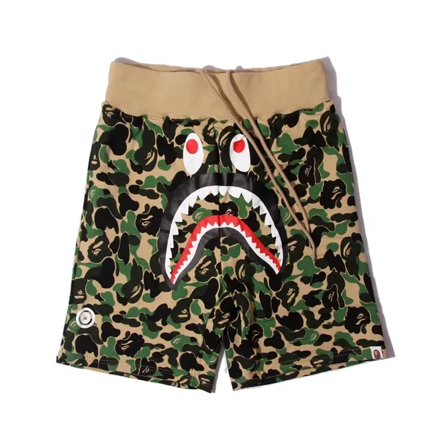 A Bathing Ape Shark Multicolor Mouth Graphic ABC Camo Print Shorts 3