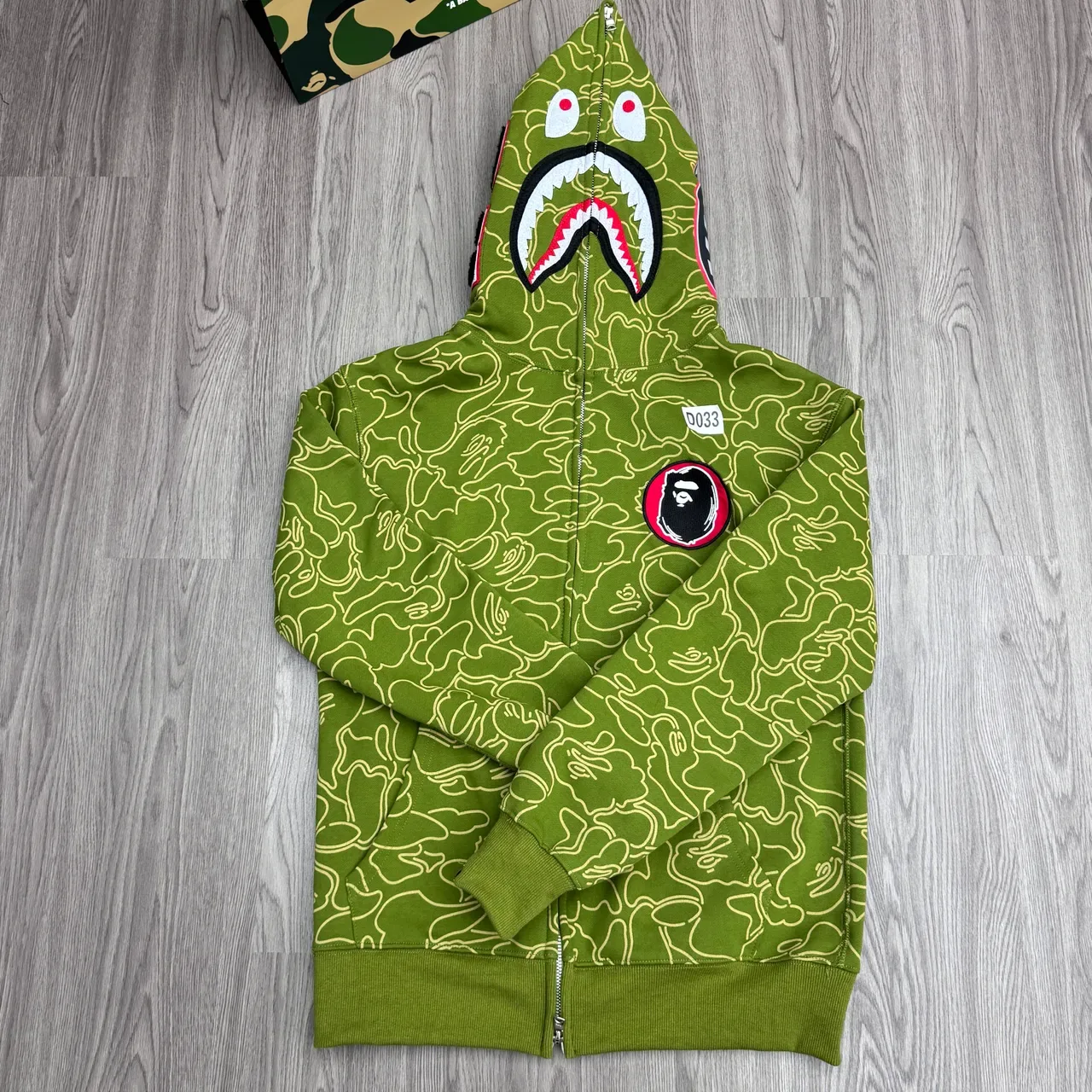 A Bathing Ape Shark Red Navy Full-Zip Hood Hoodie 2