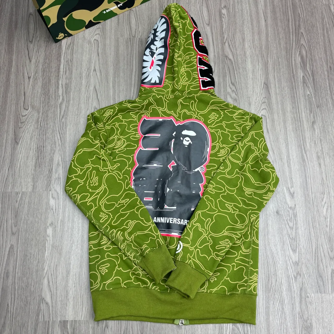 A Bathing Ape Shark Red Navy Full-Zip Hood Hoodie 3