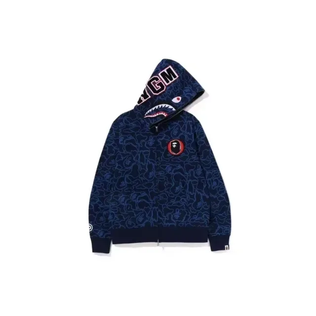 A Bathing Ape Shark Red Navy Full-Zip Hood Hoodie 5