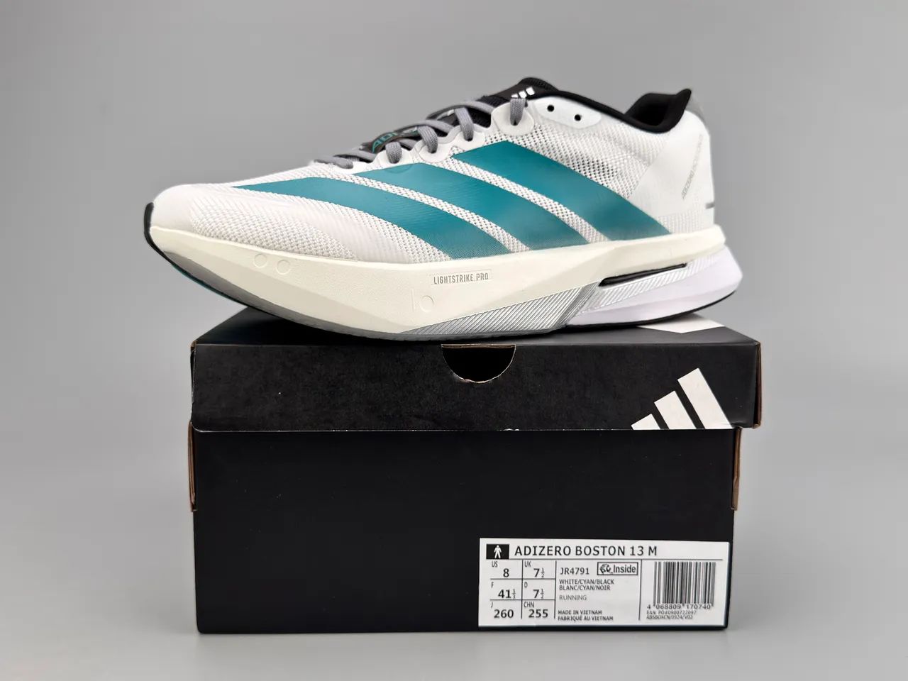 Adidas Adizero Boston 13 White Teal Running Shoes 2