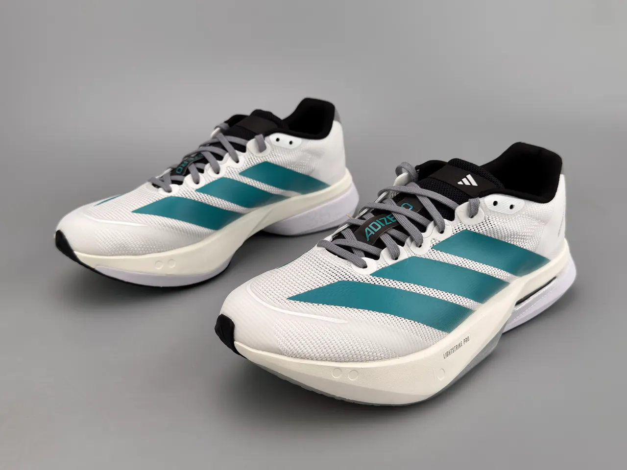 Adidas Adizero Boston 13 White Teal Running Shoes 7