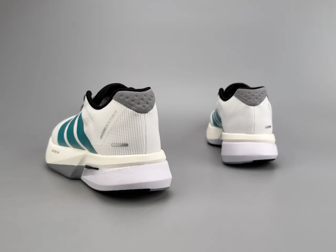 Adidas Adizero Boston 13 White Teal Running Shoes 8