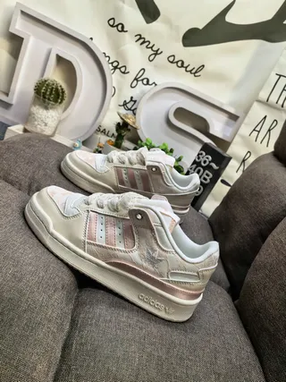 Adidas Beige Pink Low-Top Padded Collar Lifestyle Sneakers 7
