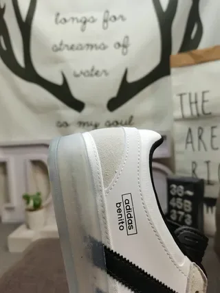 Adidas Benito White Black Translucent Sole Lifestyle Sneakers 3