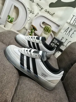 Adidas Benito White Black Translucent Sole Lifestyle Sneakers 7