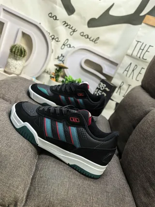 Adidas Black Blue Low-Top Cupsole Construction Lifestyle Sneakers 7
