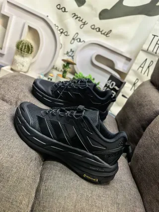 Adidas Black Gray Chunky Rugged Sole Mesh-and-Synthetic Upper Lifestyle Sneakers 7