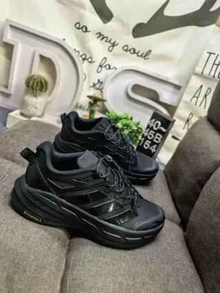 Adidas Black Gray Chunky Rugged Sole Mesh-and-Synthetic Upper Lifestyle Sneakers 9