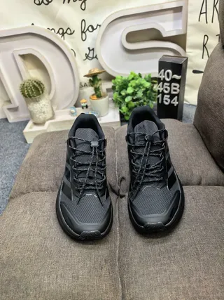 Adidas Black Gray Chunky Rugged Sole Mesh-and-Synthetic Upper Lifestyle Sneakers 10
