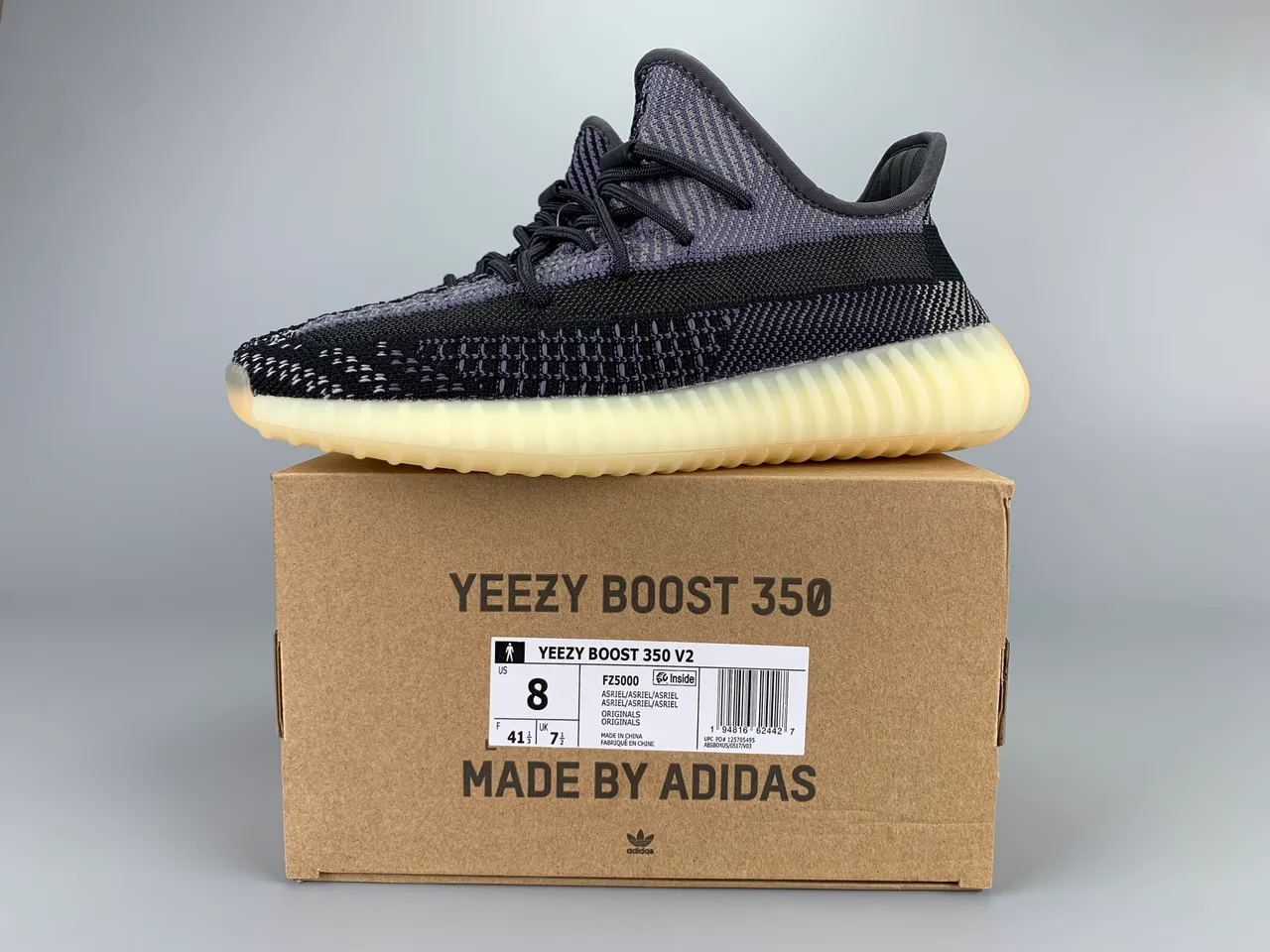 Adidas Black Gray Knit Upper Ridged Boost Midsole Lifestyle Sneakers 4