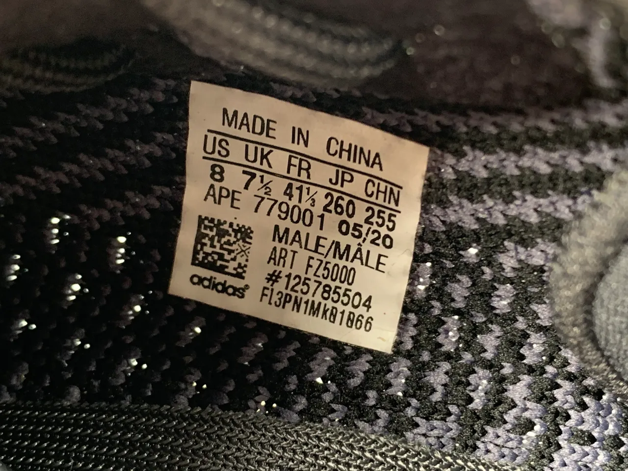 Adidas Black Gray Knit Upper Ridged Boost Midsole Lifestyle Sneakers 6
