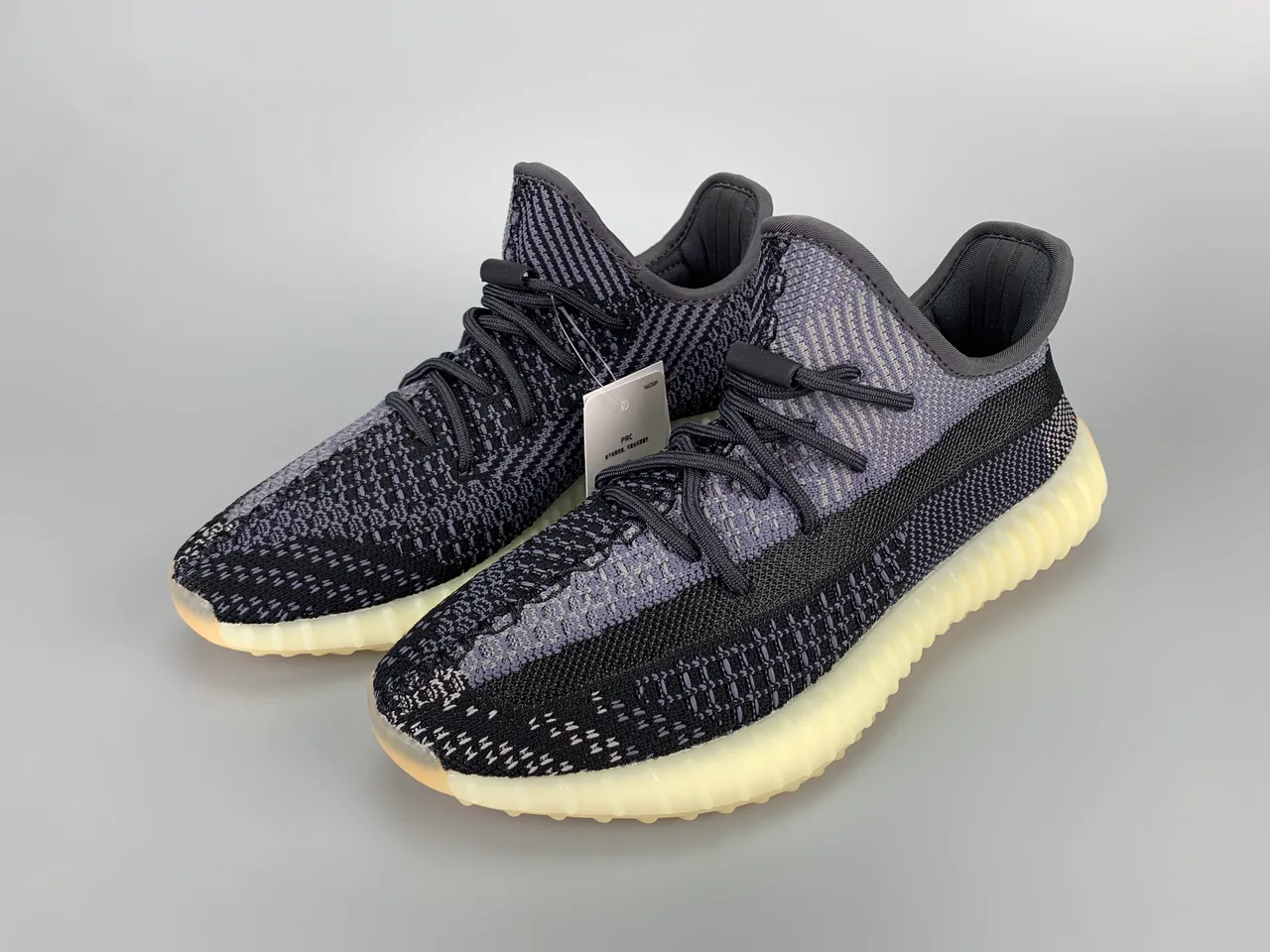 Adidas Black Gray Knit Upper Ridged Boost Midsole Lifestyle Sneakers 9