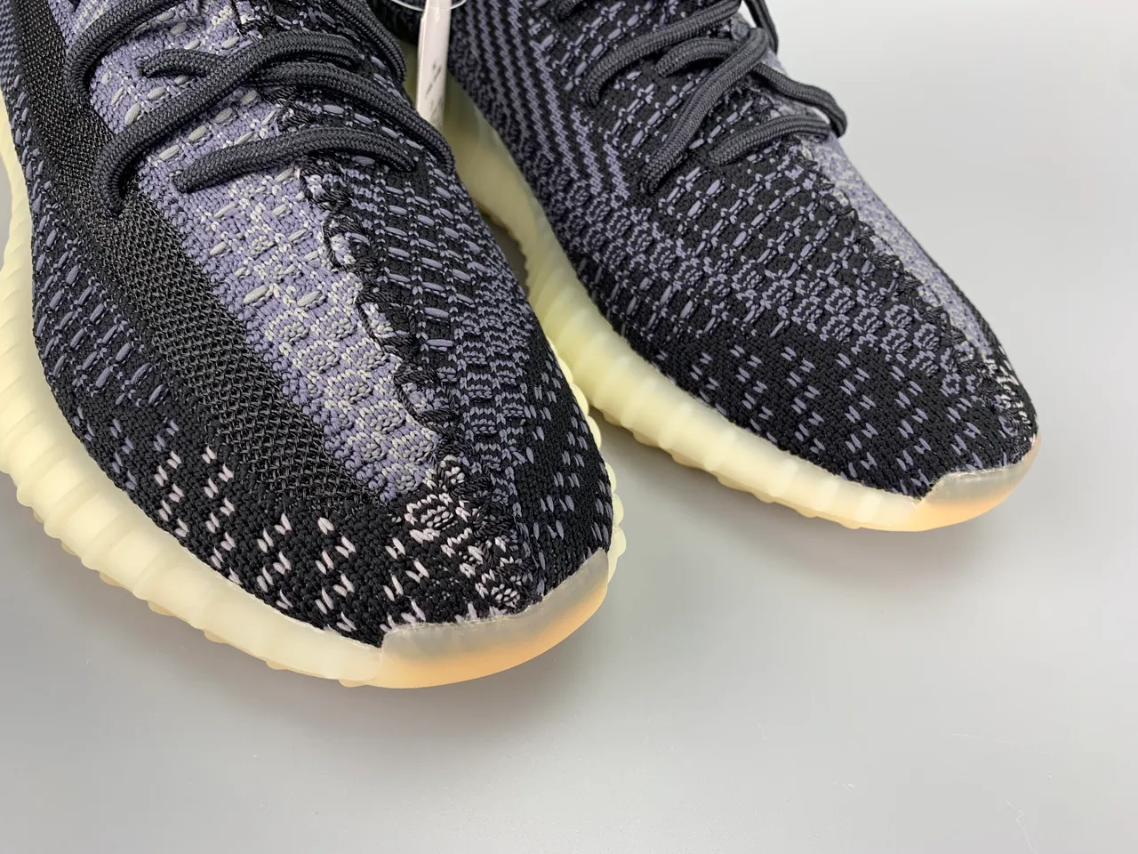 Adidas Black Gray Knit Upper Ridged Boost Midsole Lifestyle Sneakers 10
