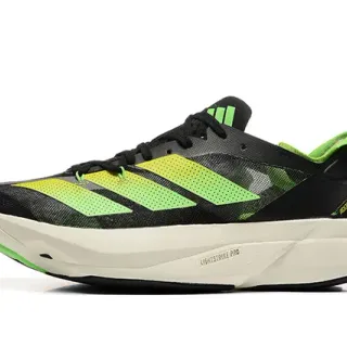 Adidas Noir Vert Maille Engineered Supérieure Superposition de Trois Rayures Chaussures de Course