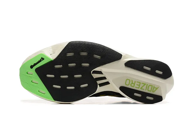Adidas Black Green Engineered Mesh Upper Three-Stripe Overlay Running Shoes 5