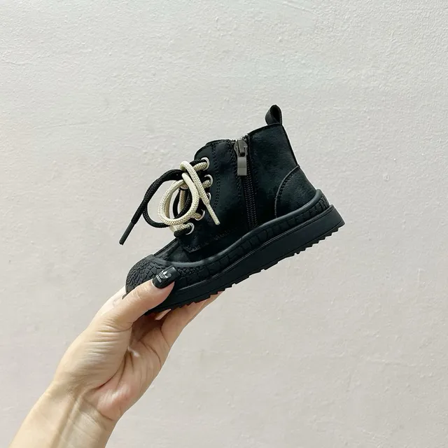 Adidas Black Padded Collar Lace-Up Children's Work Boots 8