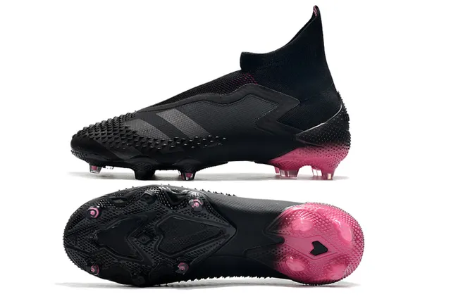 Adidas কালো গোলাপি উচ্চ-কাট মোজা ফিট কলার টেক্সচার্ড ফোরফুট গ্রিপ পডস ফার্ম-গ্রাউন্ড সকার জুতা 2