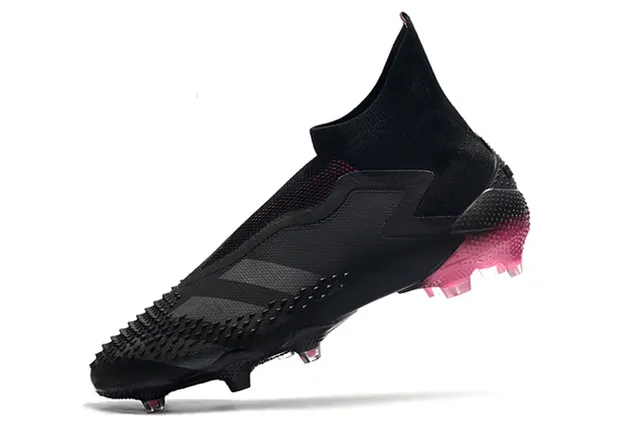 Adidas কালো গোলাপি উচ্চ-কাট মোজা ফিট কলার টেক্সচার্ড ফোরফুট গ্রিপ পডস ফার্ম-গ্রাউন্ড সকার জুতা 4
