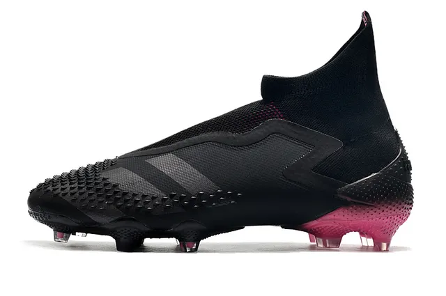Adidas কালো গোলাপি উচ্চ-কাট মোজা ফিট কলার টেক্সচার্ড ফোরফুট গ্রিপ পডস ফার্ম-গ্রাউন্ড সকার জুতা 5