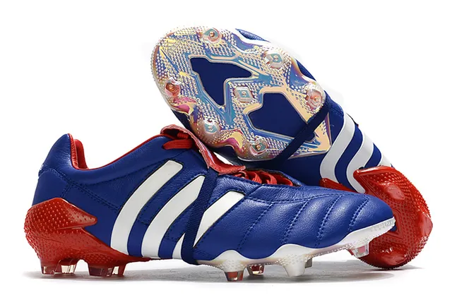 Adidas Chaussures de football noires en cuir matelassé à la tige sans lacets fermeture à strap terrain ferme 2
