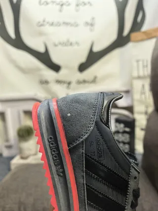Adidas Black Red Low-Top Suede-and-Synthetic Upper Lifestyle Sneakers 3