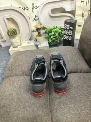 Adidas Black Red Low-Top Suede-and-Synthetic Upper Lifestyle Sneakers 8