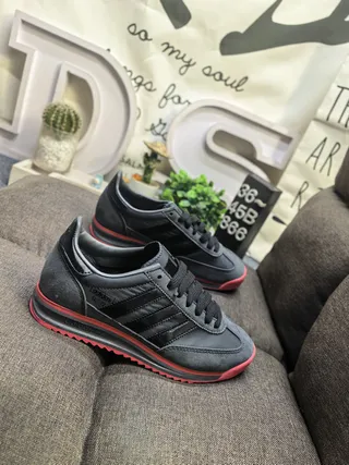 Adidas Black Red Low-Top Suede-and-Synthetic Upper Lifestyle Sneakers 9