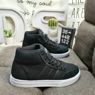 Adidas Black White High-Top Textile Upper Lifestyle Sneakers