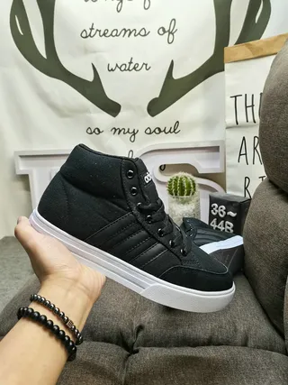 Adidas Black White High-Top Textile Upper Lifestyle Sneakers 5