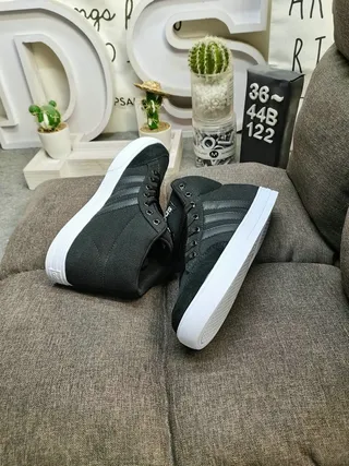 Adidas Black White High-Top Textile Upper Lifestyle Sneakers 6